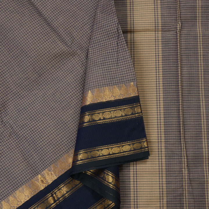 Hayagrivas Handloom Pure Cotton Saree in Ethereal Beige KBE396E8-5
