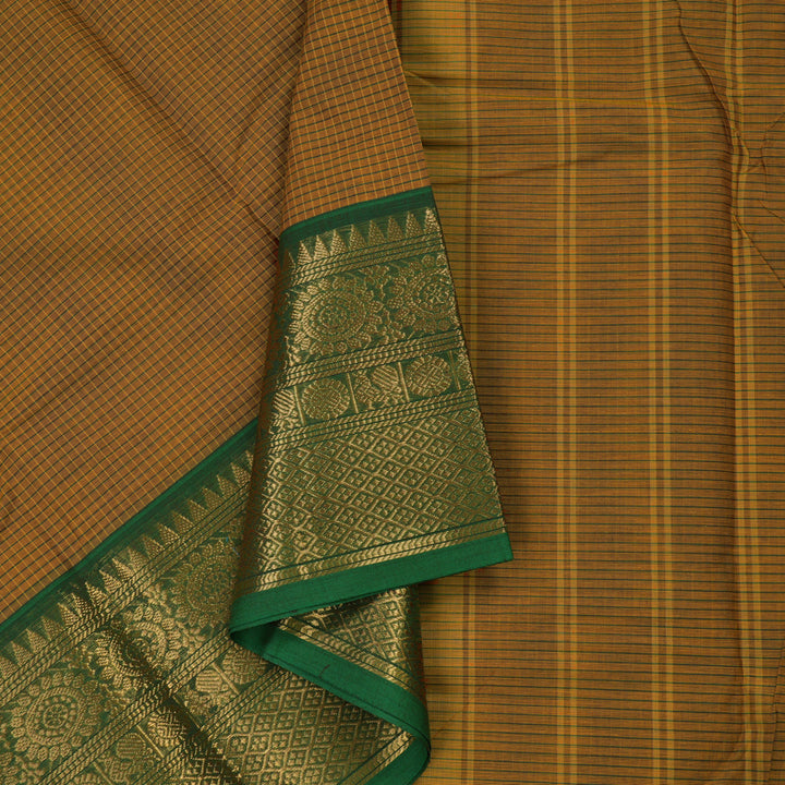 Hayagrivas Handloom Pure Cotton Saree in Elegant Honey Mustard KBE396E9-5
