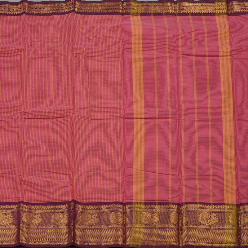 Hayagrivas Handloom Pure Cotton Saree in Attractive Peach Pink KBE396E9-6