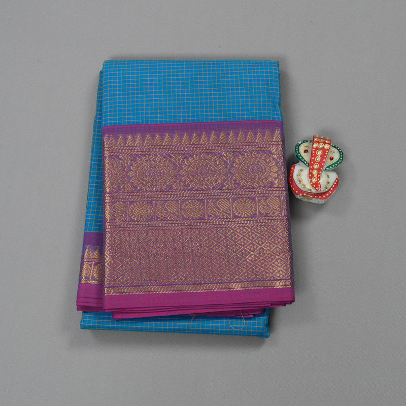 Hayagrivas Handloom Pure Cotton Saree in Alluring Sky Blue KBE396E9-7