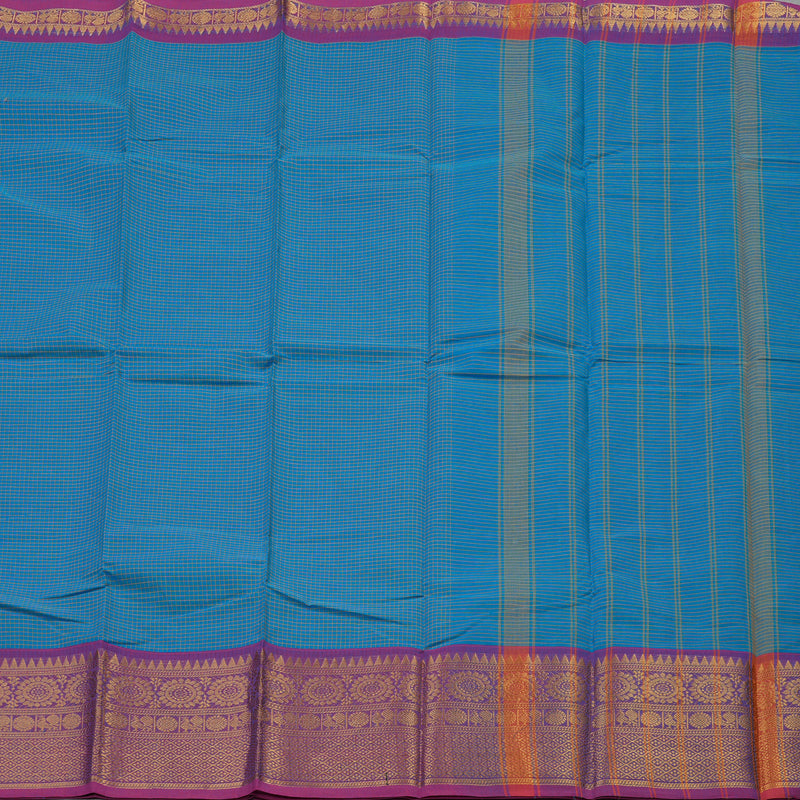 Hayagrivas Handloom Pure Cotton Saree in Alluring Sky Blue KBE396E9-7