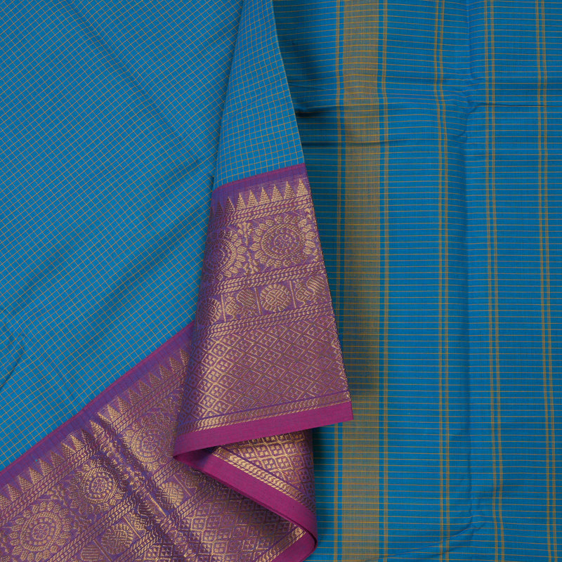 Hayagrivas Handloom Pure Cotton Saree in Alluring Sky Blue KBE396E9-7