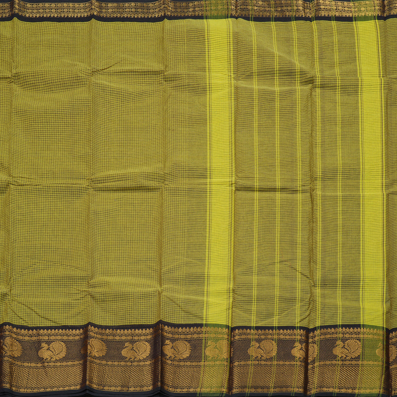 Hayagrivas Handloom Pure Cotton Saree in Glowing Mehendi Green KBE396E9-8