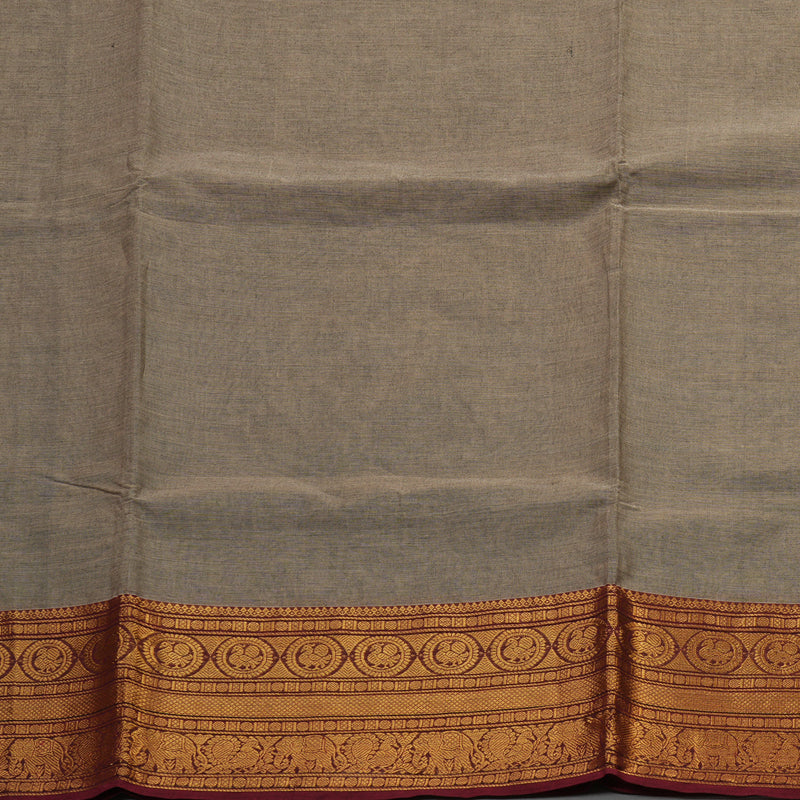 Hayagrivas Handloom Pure Cotton Saree in Ash Grey KBE397E1-4