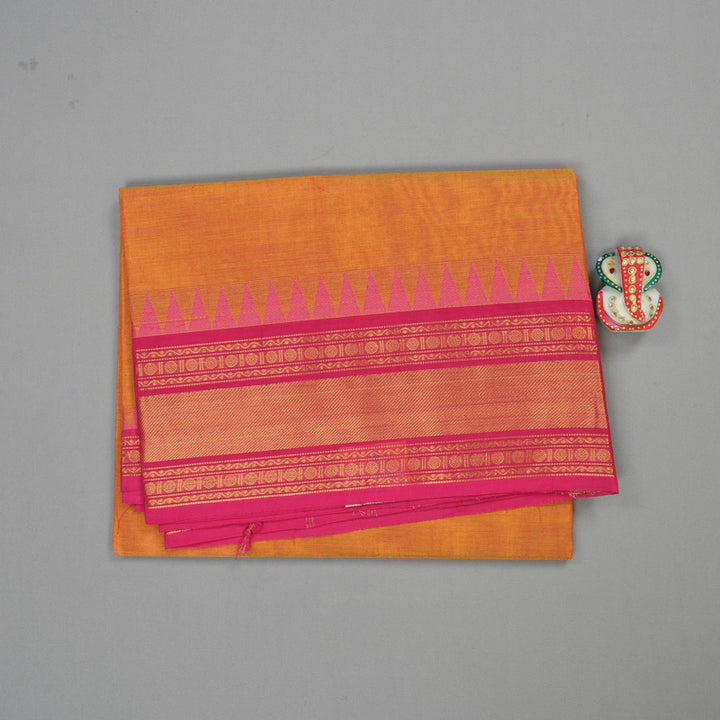 Hayagrivas Handloom Pure Cotton Saree on Vibrant Honey Mustard KBE397E11-1