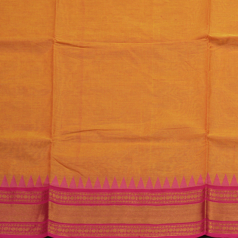 Hayagrivas Handloom Pure Cotton Saree on Vibrant Honey Mustard KBE397E11-1