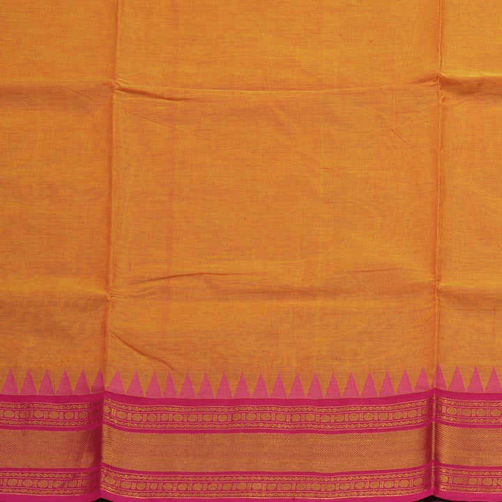 Hayagrivas Handloom Pure Cotton Saree on Vibrant Honey Mustard KBE397E11-1