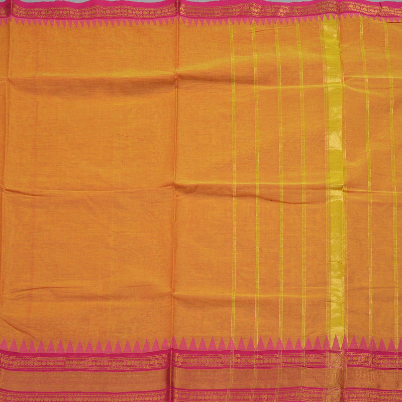Hayagrivas Handloom Pure Cotton Saree on Vibrant Honey Mustard KBE397E11-1