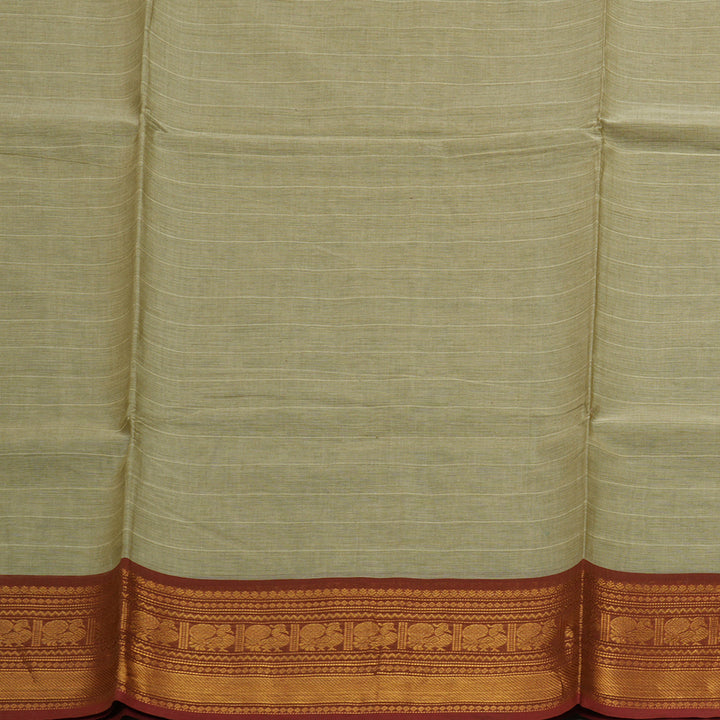 Hayagrivas Handloom Ganga Jamuna Pure Cotton Saree in Beige KBE397E2-3