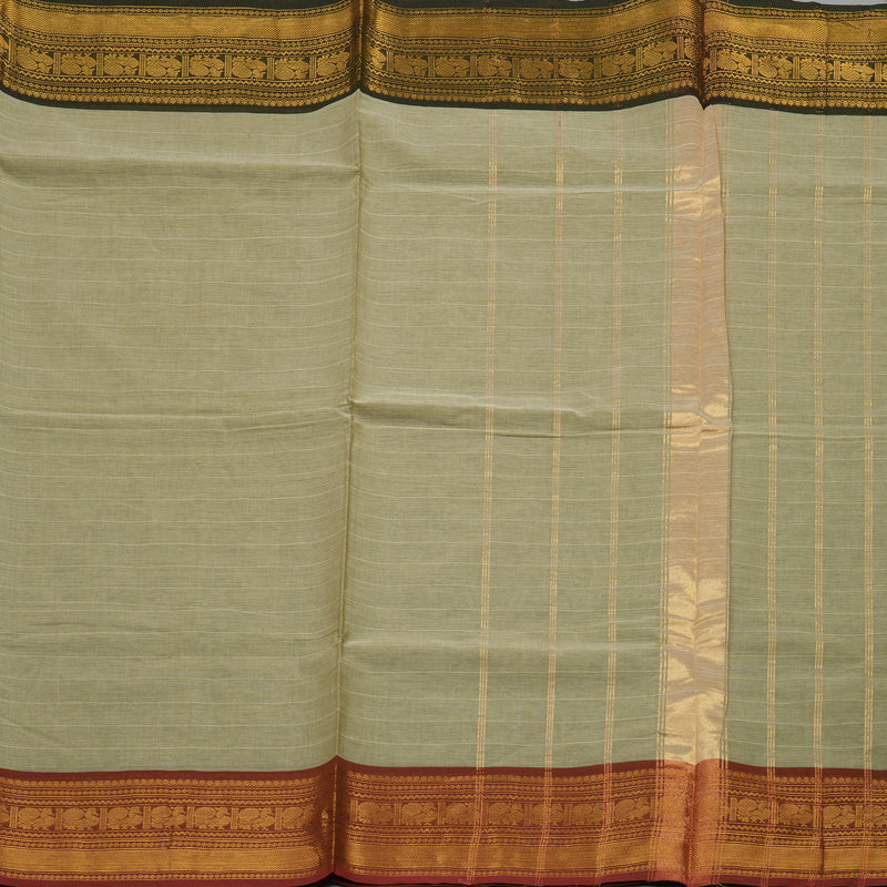 Hayagrivas Handloom Ganga Jamuna Pure Cotton Saree in Beige KBE397E2-3