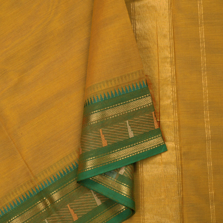 Hayagrivas Handloom Pure Cotton Saree in Buttery Honey Mustard KBE397E3-3