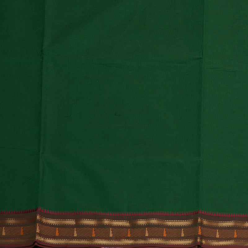 Hayagrivas Handloom Pure Cotton Saree in Bottle Green KBE397E3-7