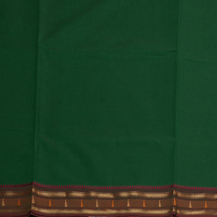 Hayagrivas Handloom Pure Cotton Saree in Bottle Green KBE397E3-7