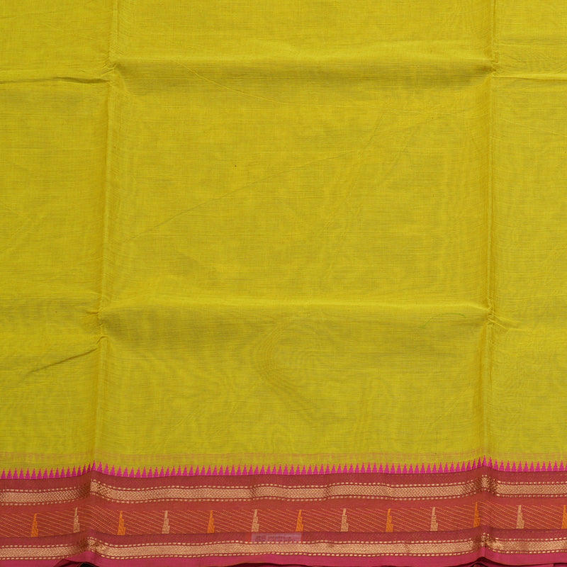 Hayagrivas Handloom Pure Cotton Saree in Radiant Lemon Yellow KBE397E3-8