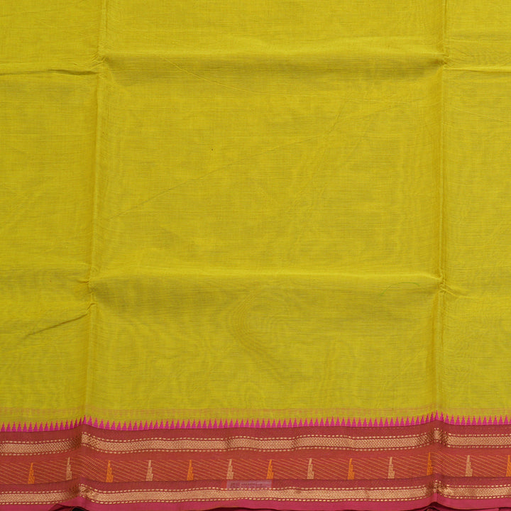 Hayagrivas Handloom Pure Cotton Saree in Radiant Lemon Yellow KBE397E3-8