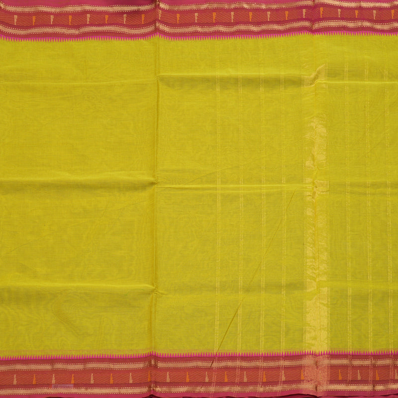Hayagrivas Handloom Pure Cotton Saree in Radiant Lemon Yellow KBE397E3-8