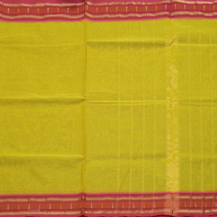 Hayagrivas Handloom Pure Cotton Saree in Radiant Lemon Yellow KBE397E3-8