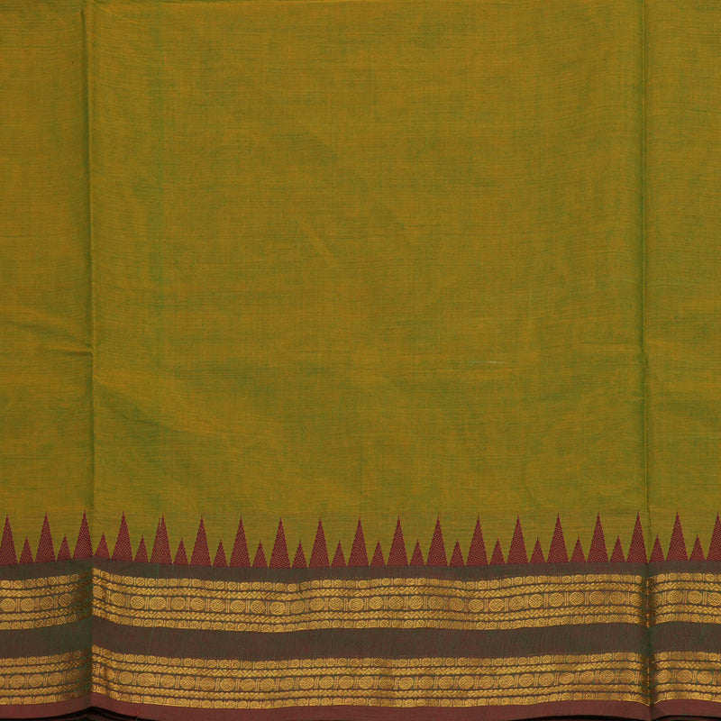 Hayagrivas Handloom Ganga Jamuna Pure Cotton Saree in Sampanga Green KBE397E8-3