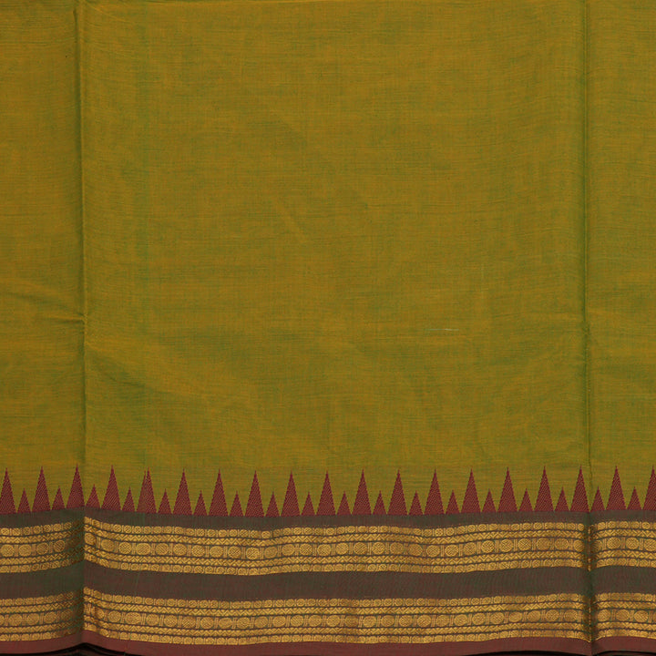 Hayagrivas Handloom Ganga Jamuna Pure Cotton Saree in Sampanga Green KBE397E8-3