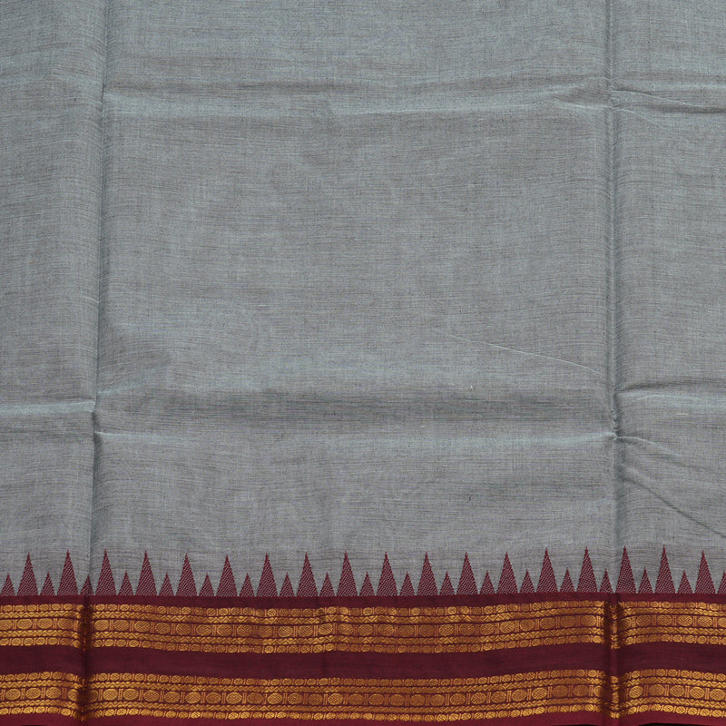 Hayagrivas Handloom Pure Cotton Saree in Soothing Silver Grey KBE397E8-7