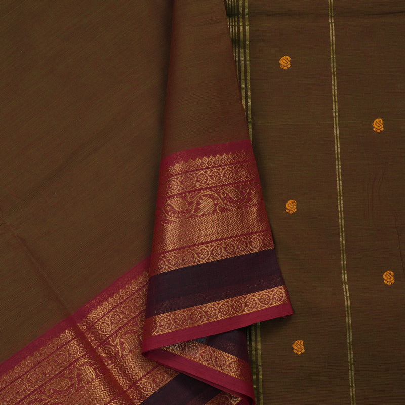 Hayagrivas Handloom Pure Cotton Saree in Muted Mandhalir KBE397E9-6