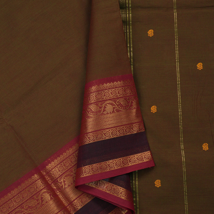 Hayagrivas Handloom Pure Cotton Saree in Muted Mandhalir KBE397E9-6