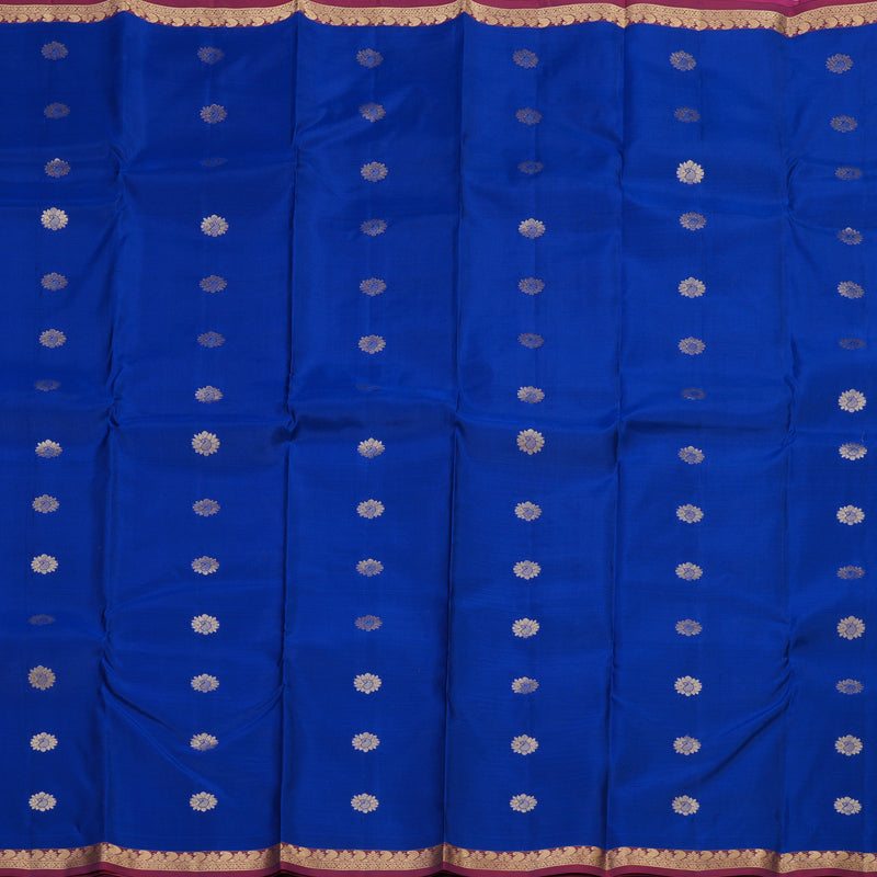 Hayagrivas Handloom kanjivaram silk saree in Blue with wine purple KBE399E1-26