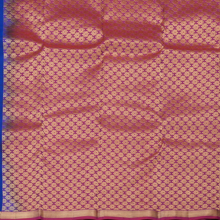 Hayagrivas Handloom kanjivaram silk saree in Blue with wine purple KBE399E1-26