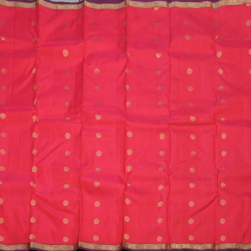 Hayagrivas Handloom kanjivaram silk saree in Reddish pink with blue KBE399E1-32