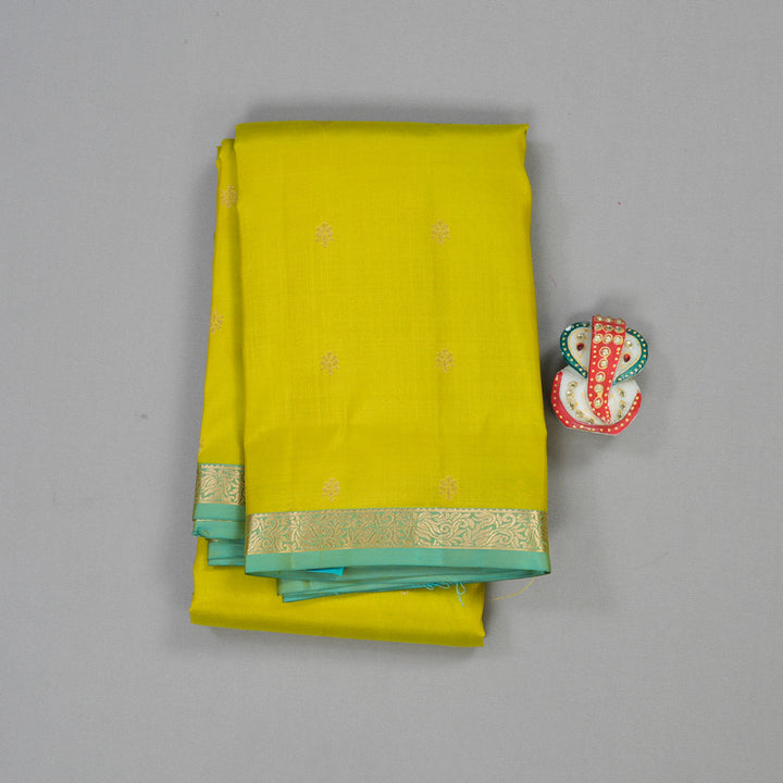 Hayagrivas Handloom Pure Kanjivaram Silk Saree in Bold Fluorescent Green KBE399E1-34