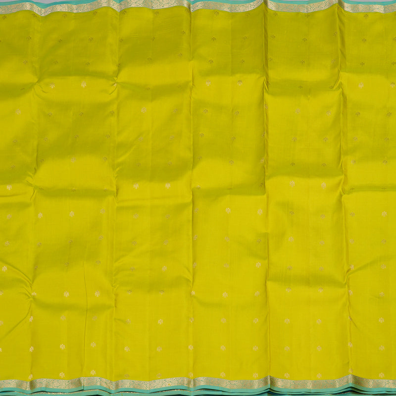 Hayagrivas Handloom Pure Kanjivaram Silk Saree in Bold Fluorescent Green KBE399E1-34