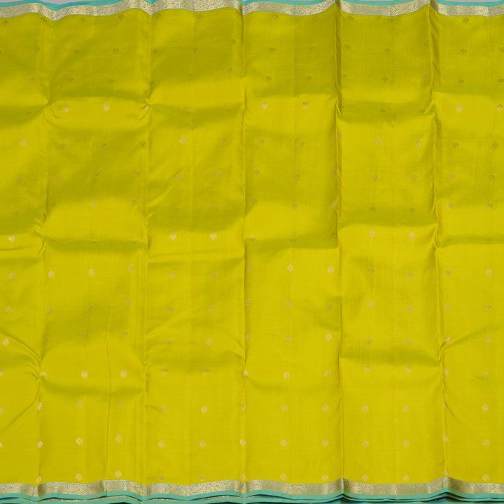 Hayagrivas Handloom Pure Kanjivaram Silk Saree in Bold Fluorescent Green KBE399E1-34