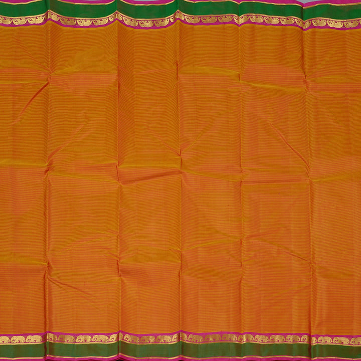Hayagrivas Handloom Kanjivaram Silk Saree in Stylish Honey Mustard KBE3D1-34