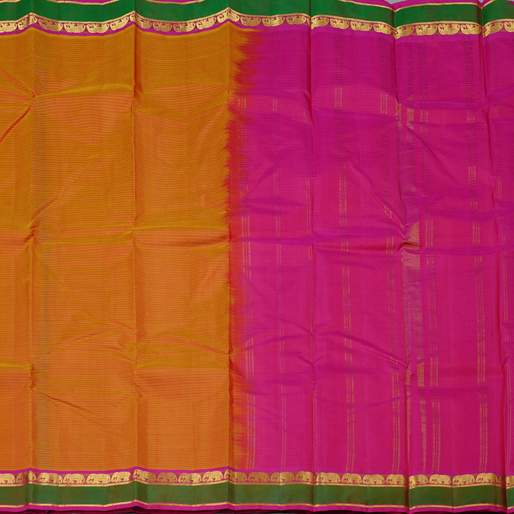 Hayagrivas Handloom Kanjivaram Silk Saree in Stylish Honey Mustard KBE3D1-34