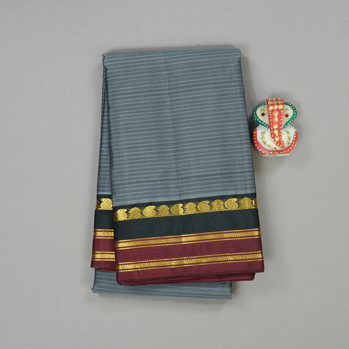 Hayagrivas Handloom Kanjivaram Silk Saree in Timeless Dark Grey KBE3D1-35