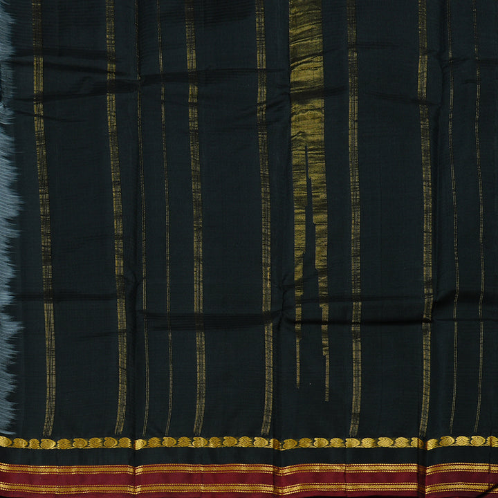 Hayagrivas Handloom Kanjivaram Silk Saree in Timeless Dark Grey KBE3D1-35