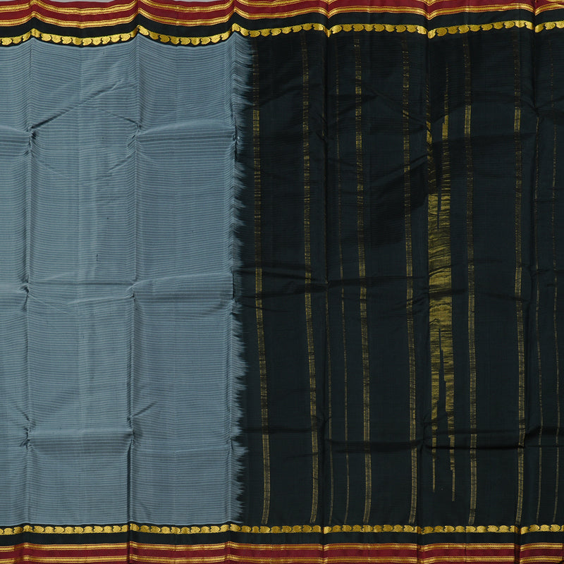 Hayagrivas Handloom Kanjivaram Silk Saree in Timeless Dark Grey KBE3D1-35