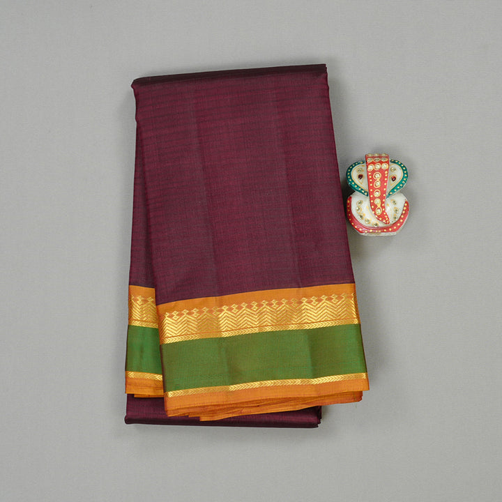 Hayagrivas Handloom Kanjivaram Silk Saree in Stunning Wine Maroon KBE3D1-38
