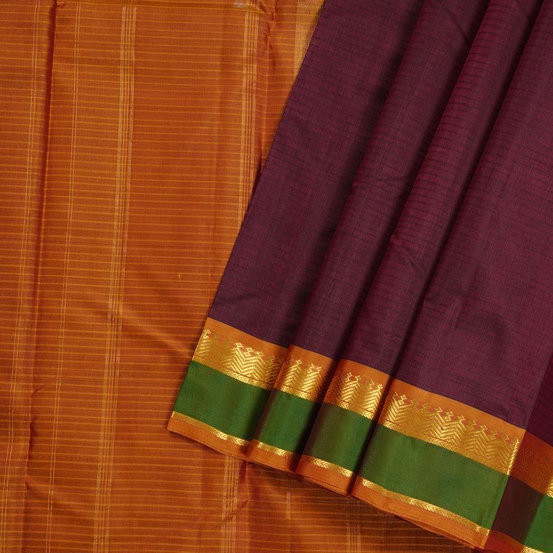 Hayagrivas Handloom Kanjivaram Silk Saree in Stunning Wine Maroon KBE3D1-38