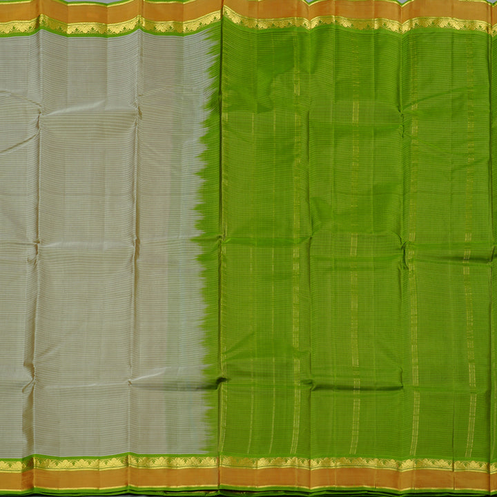 Hayagrivas Handloom Kanjivaram Silk Saree in Sophisticated Beige KBE3D1-43