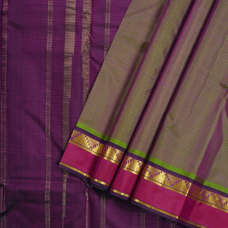 Hayagrivas Handloom Kanjivaram Silk Saree in Gentle Mandhalir KBE3D1-49