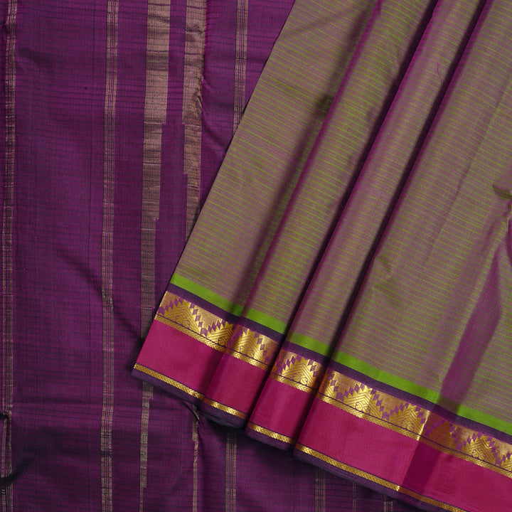 Hayagrivas Handloom Kanjivaram Silk Saree in Gentle Mandhalir KBE3D1-49