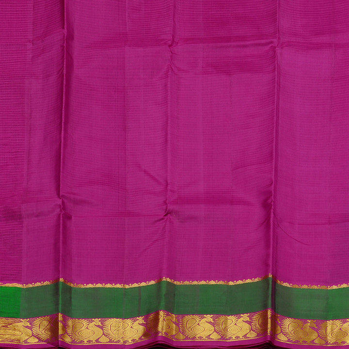 Hayagrivas Purple Handloom Kanjivaram Silk Saree with Mandhalir and Pink Border KBE3D2-20