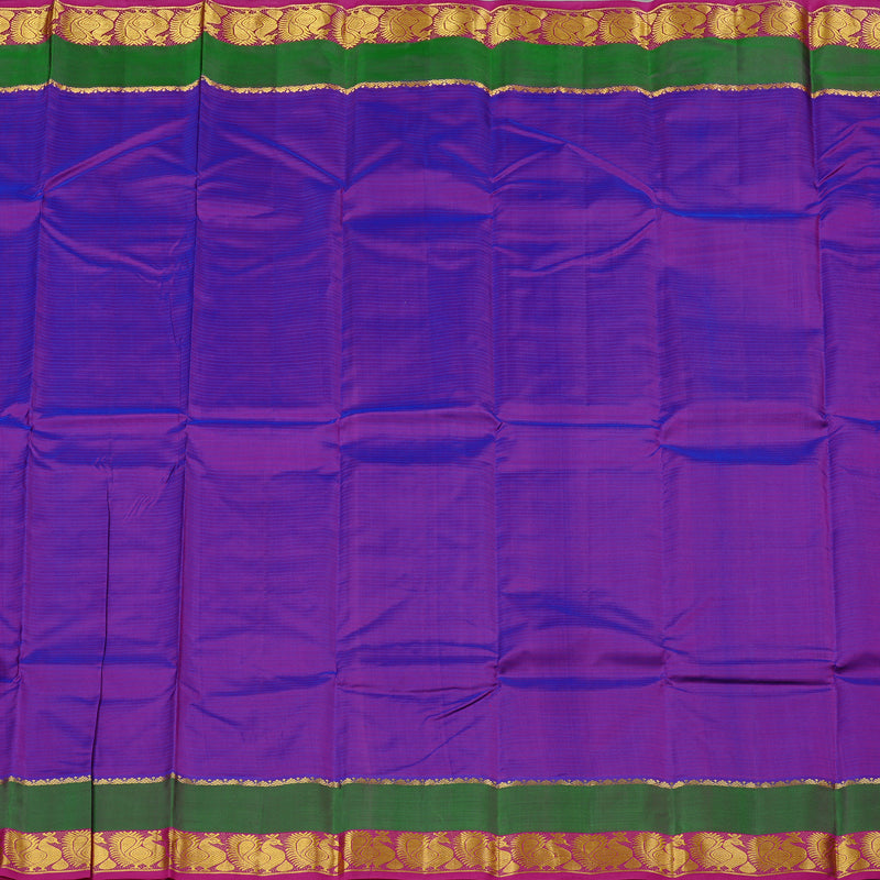 Hayagrivas Purple Handloom Kanjivaram Silk Saree with Mandhalir and Pink Border KBE3D2-20