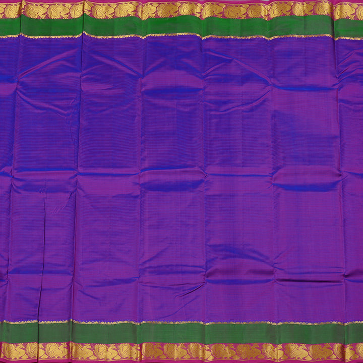 Hayagrivas Purple Handloom Kanjivaram Silk Saree with Mandhalir and Pink Border KBE3D2-20