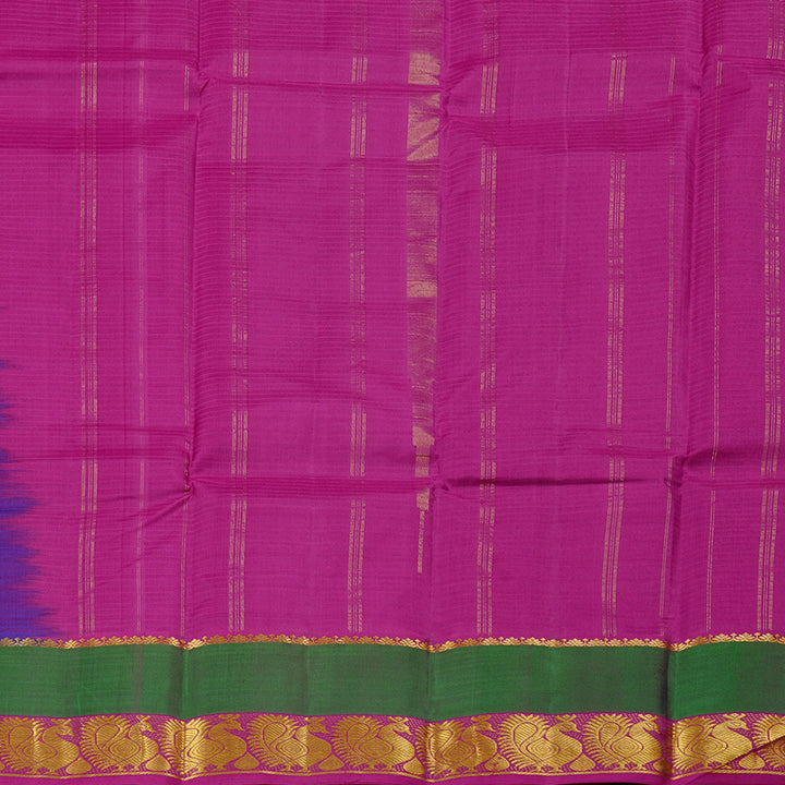 Hayagrivas Purple Handloom Kanjivaram Silk Saree with Mandhalir and Pink Border KBE3D2-20
