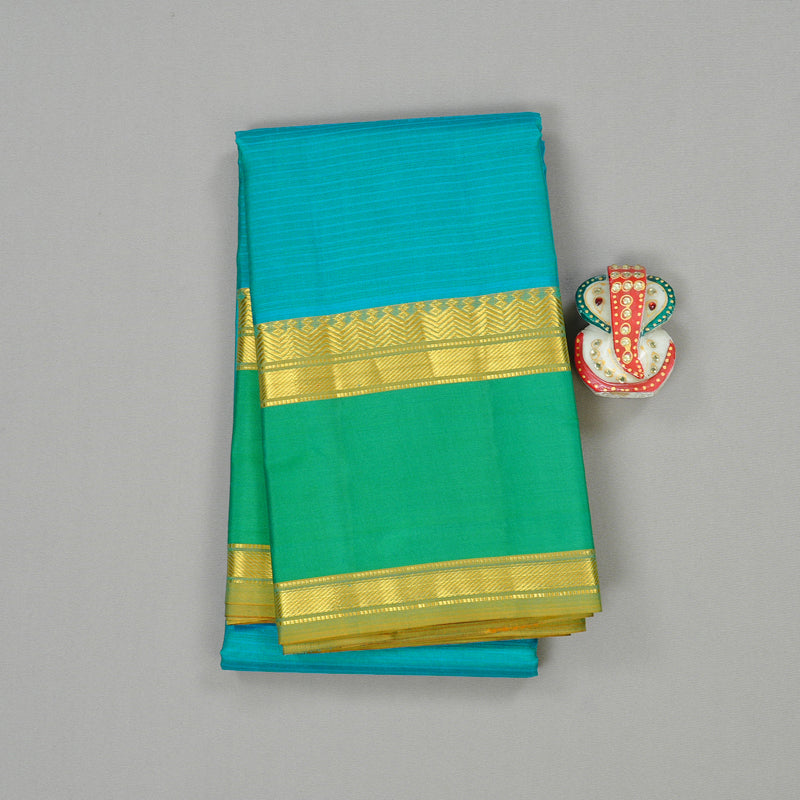 Hayagrivas Sea Blue Handloom Kanjivaram Silk Saree KBE3D2-21
