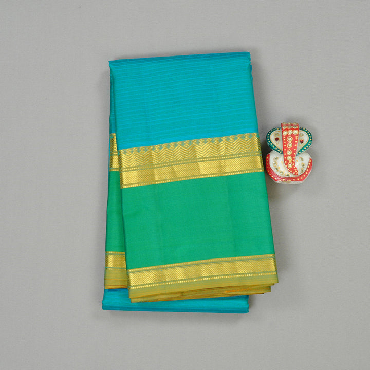 Hayagrivas Sea Blue Handloom Kanjivaram Silk Saree KBE3D2-21