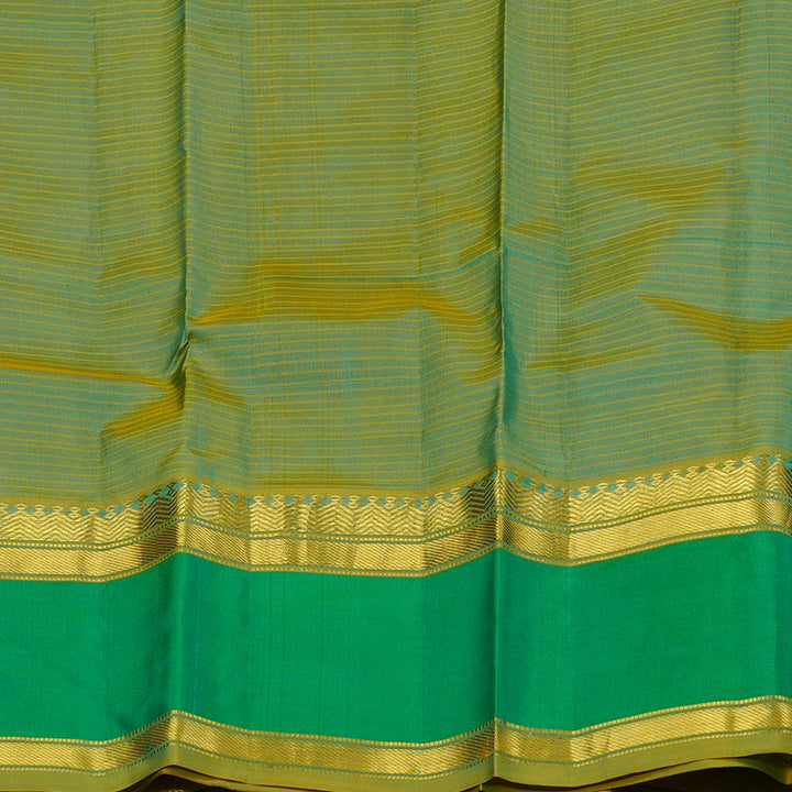 Hayagrivas Sea Blue Handloom Kanjivaram Silk Saree KBE3D2-21