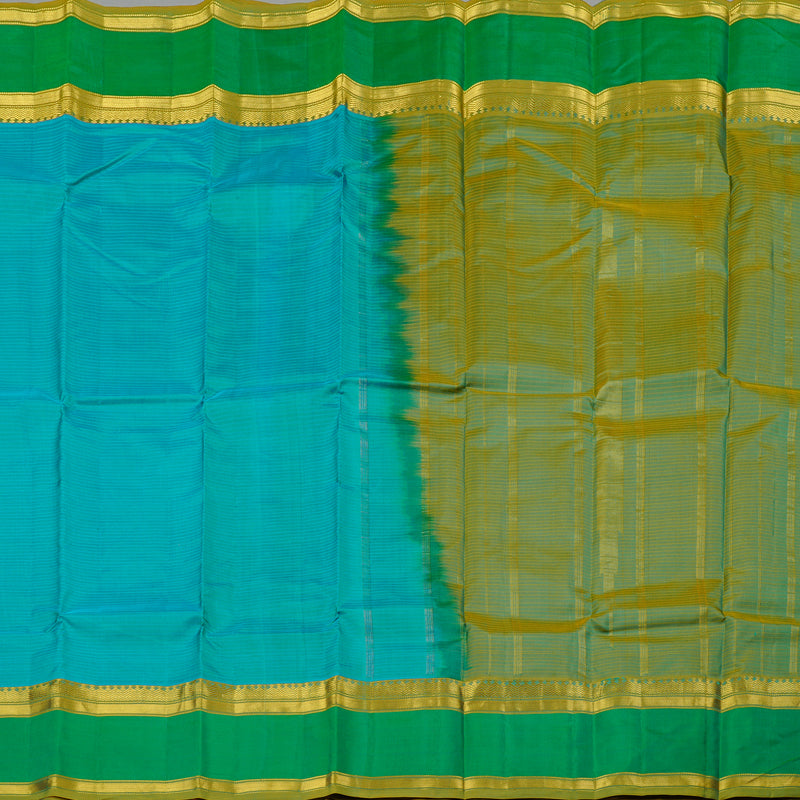 Hayagrivas Sea Blue Handloom Kanjivaram Silk Saree KBE3D2-21